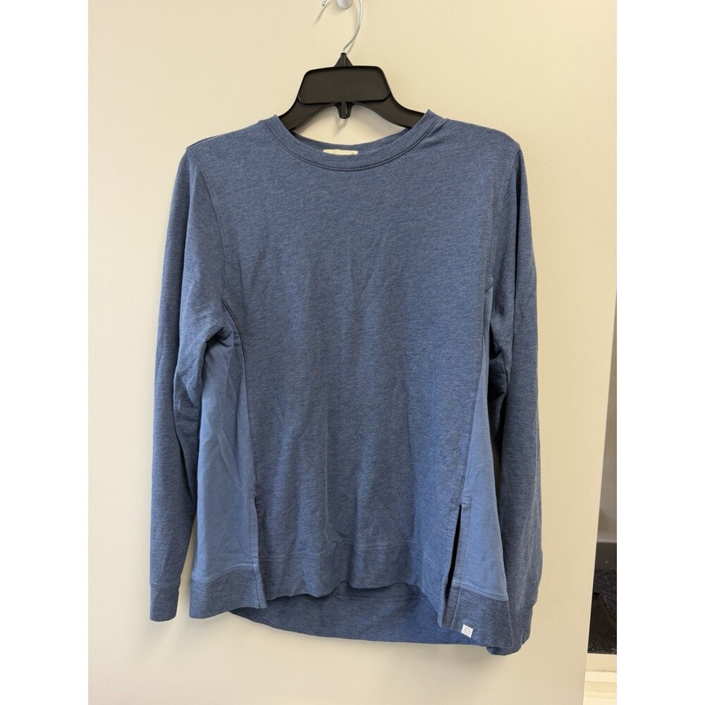 tasc Men's M Blue Organic Cotton Blend Crew Neck Pullover Sweater